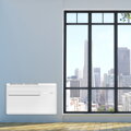 Minimalistický dizajn klimatizácie bez vonkajšej jednotky ARGO Apollo 12HP v bielom vyhotovení je vhodný do bytov, kancelárií, apartmánov a objektov, kde nie je možné inštalovať klasickú klimatizáciu s vonkajšou jednotkou.
