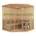 Sauna Home Deluxe SKYLINE BIG XL so stenou z umelého kameňa