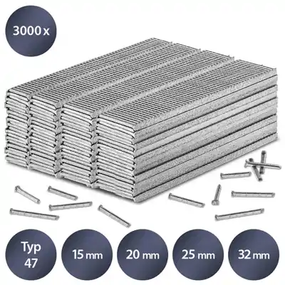 Sada klincov do zošívačky TROTEC typu 47, dĺžka 15-32 mm (3000 kusov)